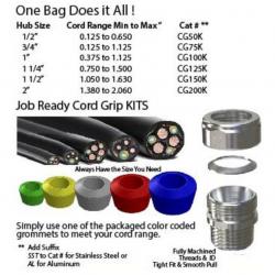 .125-.650 Cord Grip Connector Kit Steel USA