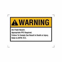 Flash Protection Label,Ideal,Arc,Self-Sticking,National Electric Code 110.16