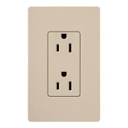 SATIN COLOR 15 AMP RECEPTACLE TAUPE