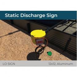 aluminum static discharge sign 12" x 12"