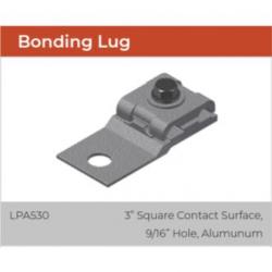 bonding lug w/ 3" square of contact surface 9/16" hole aluminum