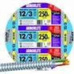 12/3 WG MC CABLE SOLID (BLACK, RED, WHITE, GREEN) / 250' COIL