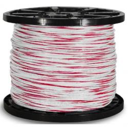 #10 Copper THHN White w/ Red Stripe Stranded / 2500' Reel