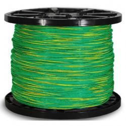 #12 Copper THHN Green w/ Yellow Stripe Stranded / 500' Spool