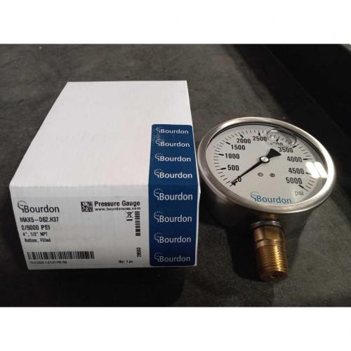 4" 0/50000 PSI 1/2" NPT LM SS/BR,BH5